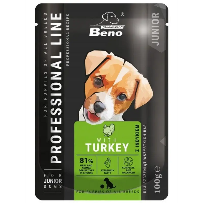 SUPER BENO Junior Turkey - wet dog food - 100 g - Wet foodDLP-KAM<<<For the dogDLP<<<ActionPL