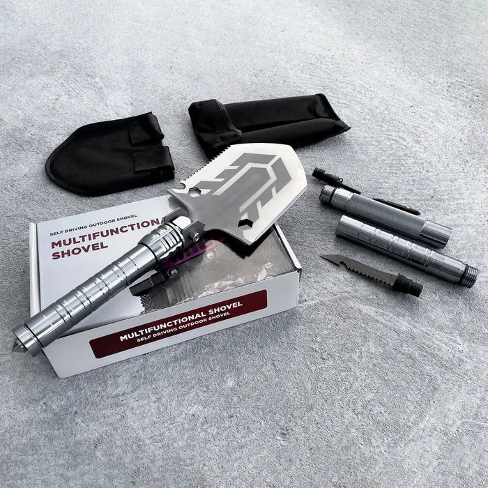 Survival shovel 10-in-1 folding shovel with knife screwdriver glass breaker - Others<<<HurtelXML