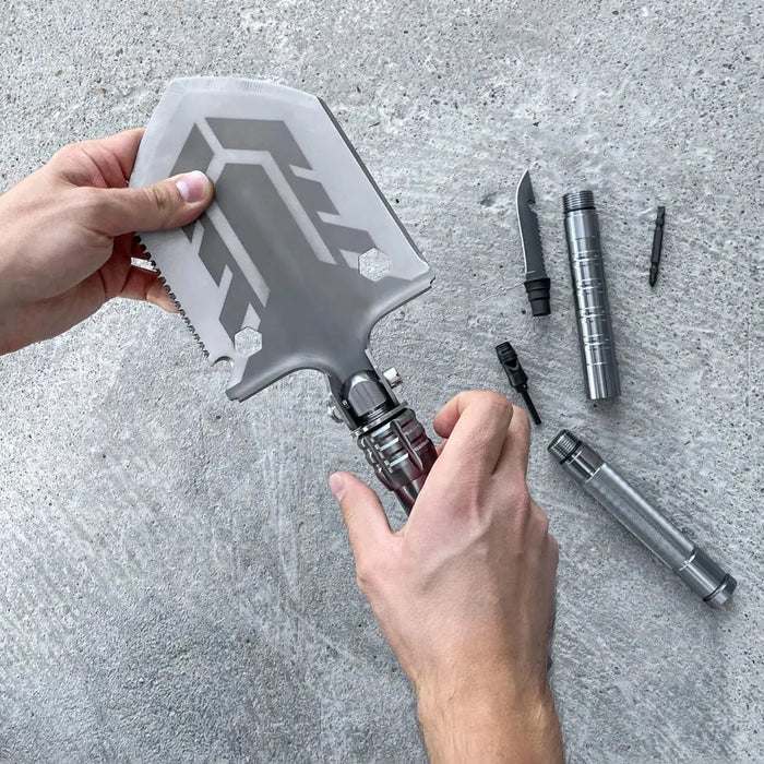 Survival shovel 10-in-1 folding shovel with knife screwdriver glass breaker - Others<<<HurtelXML