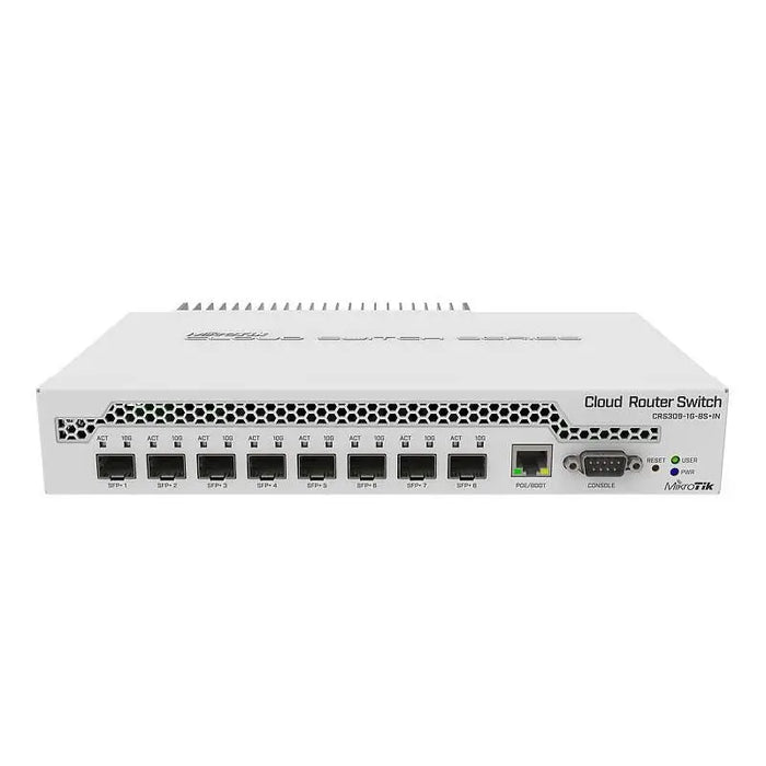 Switch MikroTik CRS309-1G-8S + IN LAN 1 x Gigabit Ethernet ports 8 x SFP+ 10Gbps PoE in - Суичове - с контрол<<<Мрежово