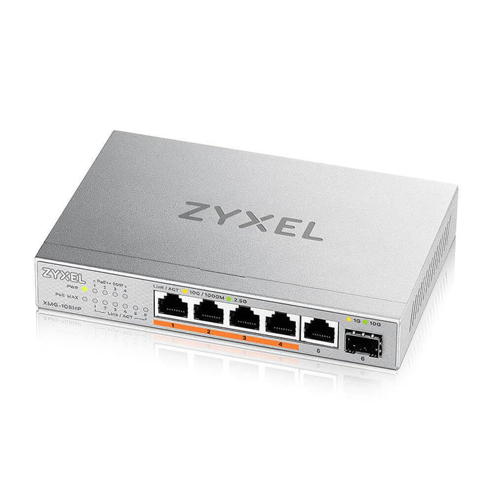 Switch ZyXEL XMG-105HP 5 ports 2.5Gb + 1xSFP+ 4 ports 70W PoE++ unmanaged - Unmanaged