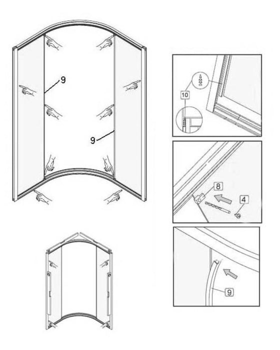 SHOWER CABIN 90X90CM GLASS. MATT