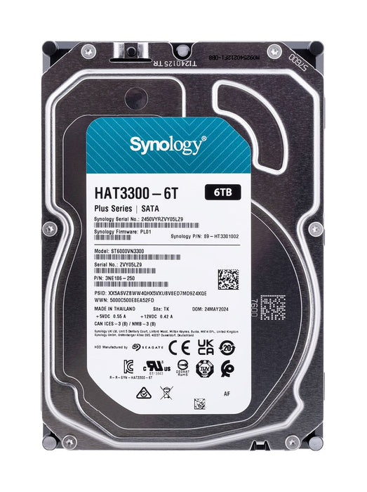 Hard drive SYNOLOGY HAT3300 NAS 6TB Plus Series SATA 3.5"