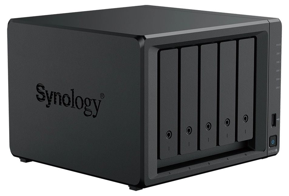 Network storage Synology NAS DS1525+, for 5 drives, AMD Ryzen V1500B, 8GB DDR4 SODIMM