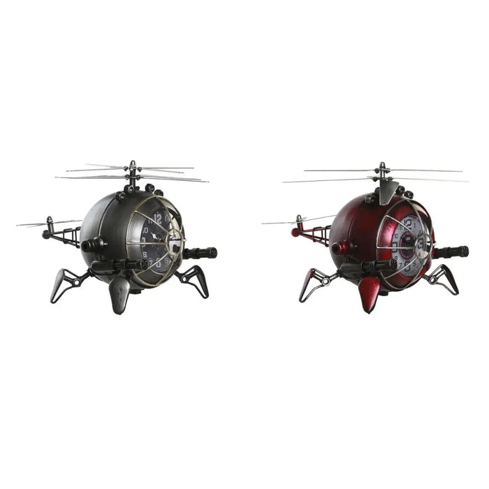 Table clock DKD Home Decor Red Silver Helicopter (2 Units) - Декорация и Осветление<<<Дом Градина<<<BigBuy&&&Стенни