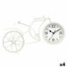 Table clock Gift Decor White Bicycle (4 Units) - Декорация и Осветление<<<Дом Градина<<<BigBuy&&&Стенни часовници и
