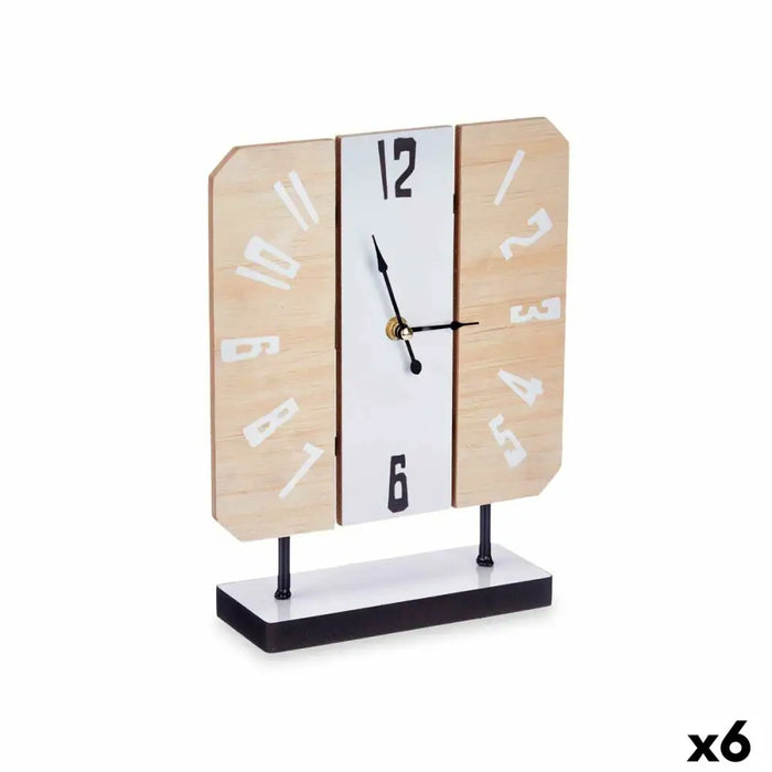 Table clock Gift Decor White Wood (6 Units) - Декорация и Осветление<<<Дом Градина<<<BigBuy&&&Стенни часовници и