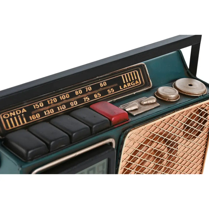 Table clock Home ESPRIT Golden Dark green Metal Radio 24 x 8 x 17 cm - Декорация и Осветление<<<Дом