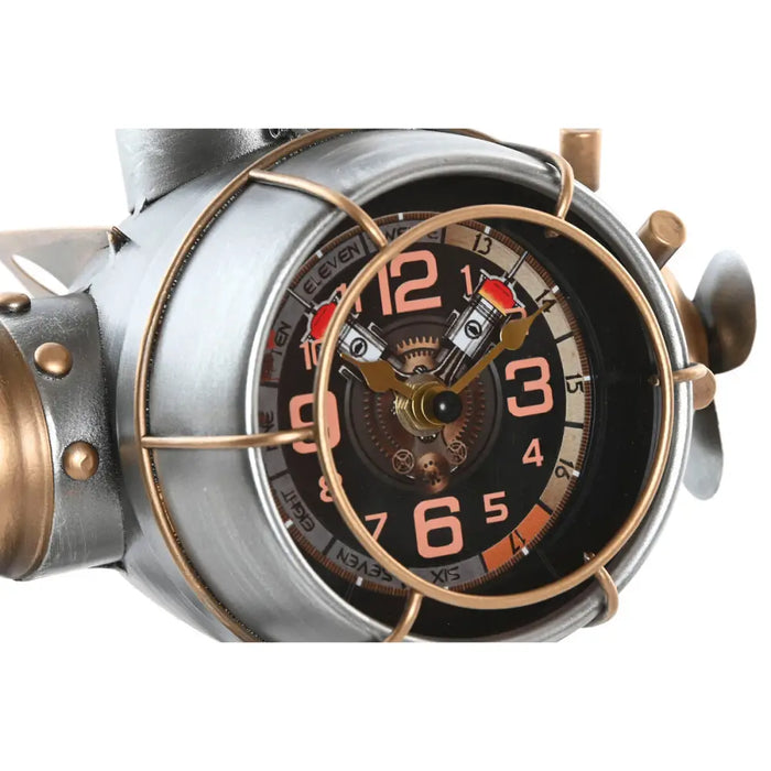 Table clock Home ESPRIT Golden Silver Aeroplane Vintage - Декорация и Осветление<<<Дом Градина<<<BigBuy&&&Стенни