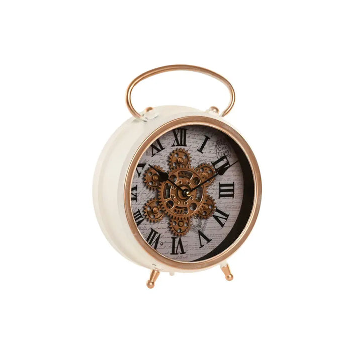 Table clock Home ESPRIT White Golden Scandi - Декорация и Осветление<<<Дом Градина<<<BigBuy&&&Стенни часовници и
