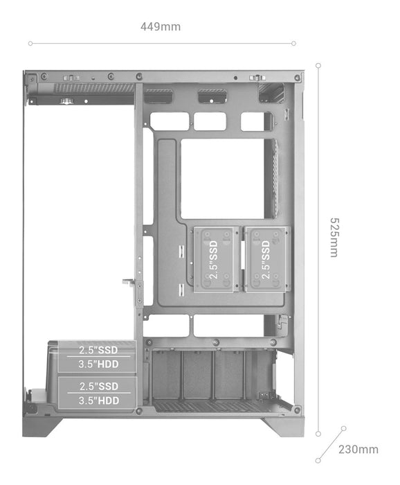 ATX Semi-tower Box Mars Gaming MCPRISMA Black