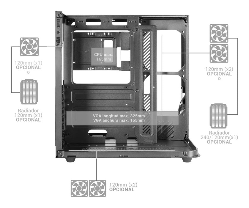 Mars Gaming MC-INFINIOLITE Midi Tower Black