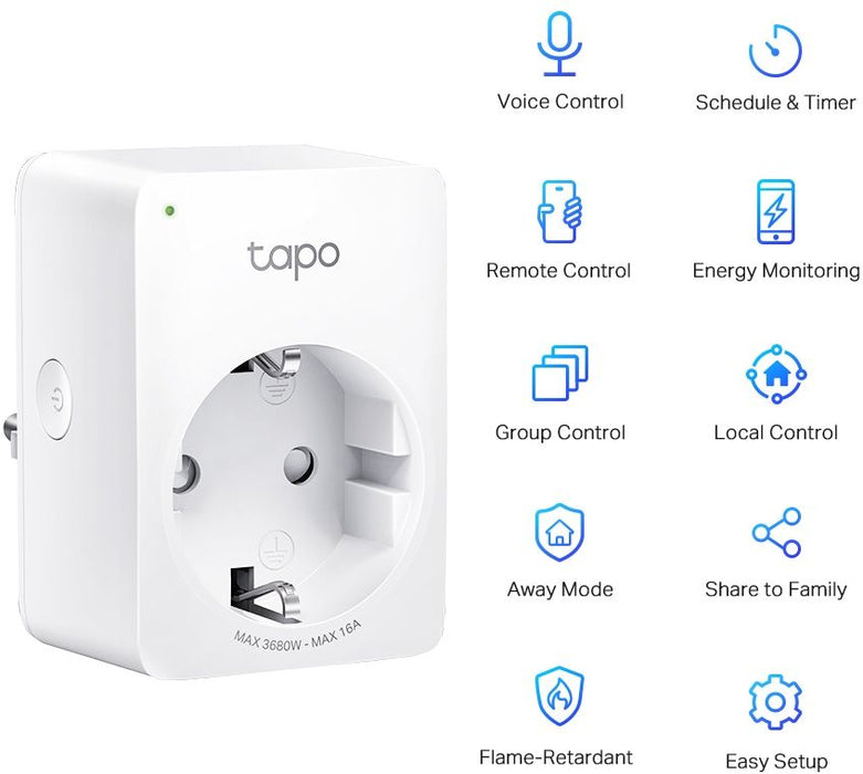 TP LINK TAPO P110 Smart socket 3680 W, 2.4Ghz, timer