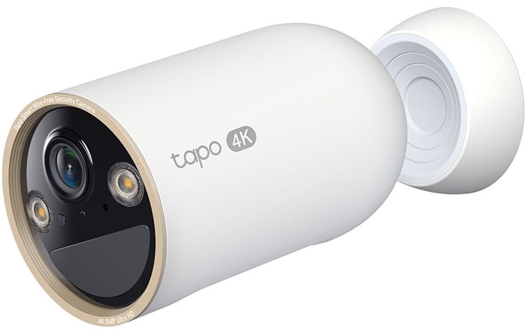 TP-Link Tapo Wire-Free Indoor/Outdoor Security Camera SPEC:4K UHD (3840x2160), H.265/H.264 Supported, 16x UHD Digital Zoom, 2.4/5 GHz Dual Band Wi-Fi, 10000mAh Rechargeable Lithium-ion Battery