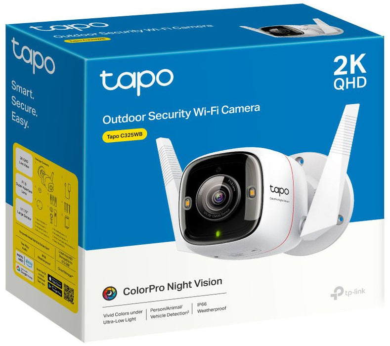 TP-LINK Camera Tapo C325WB Wi-Fi Outdoor Security 2K QHD, White EU