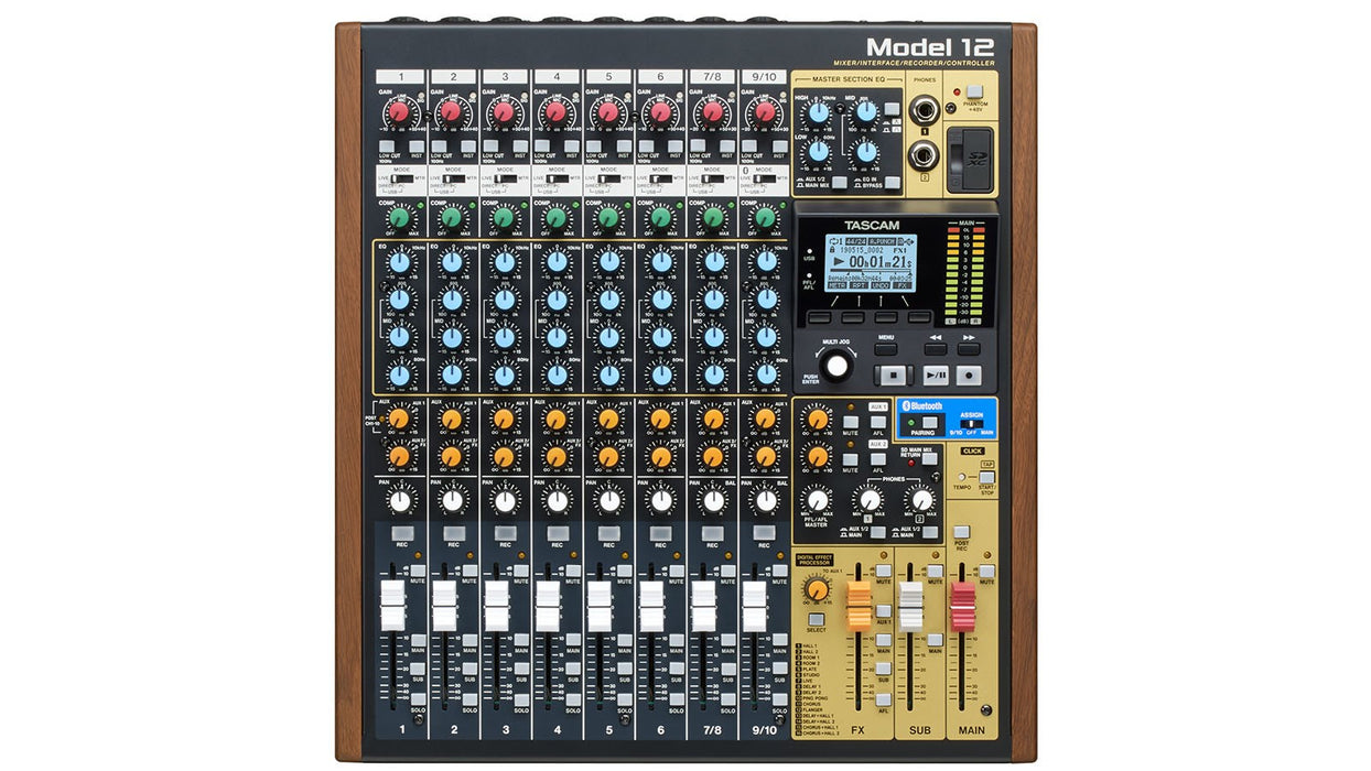 Tascam Model 12 12 channels 20 - 20000 Hz Black, Wood