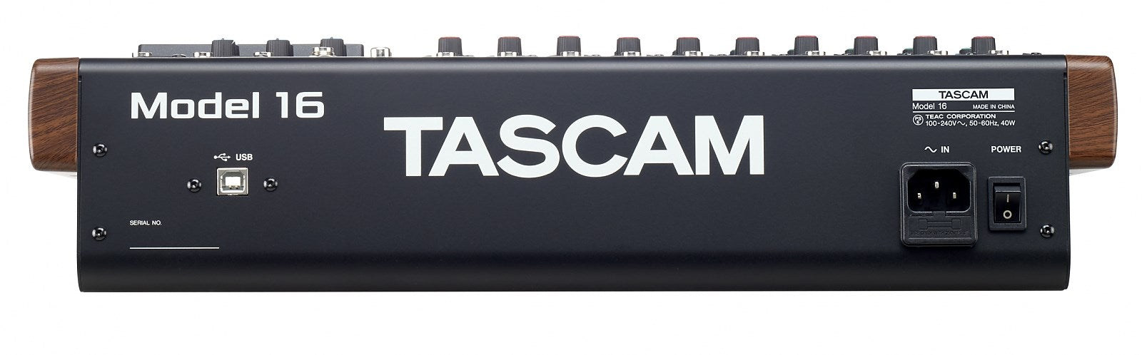 Tascam MODEL 16 audio mixer 16 channels 20 - 30000 Hz Black, Gold, Wood
