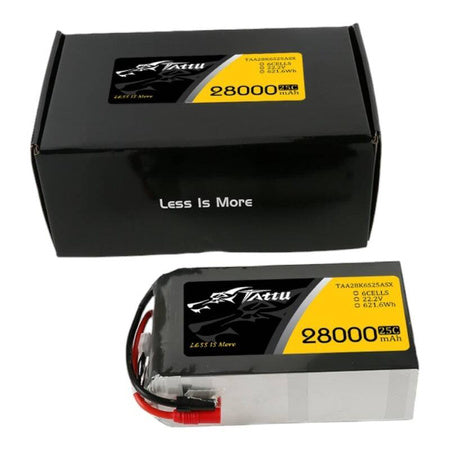 Tattu 28000mAh 22.2V 25C 6S1P Lipo Battery Pack with AS150 + XT150 - Lithium and NiMH<<<Batteries<<<RC