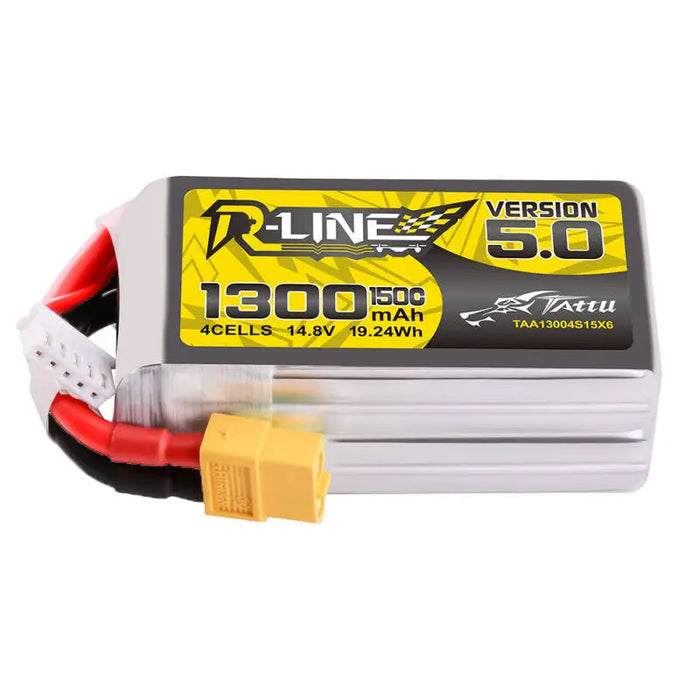 Tattu R-Line Version 5.0 1300mAh 14.8V 150C 4S1P Lipo Battery Pack with XT60 Plug - Lithium and NiMH<<<Batteries<<<RC
