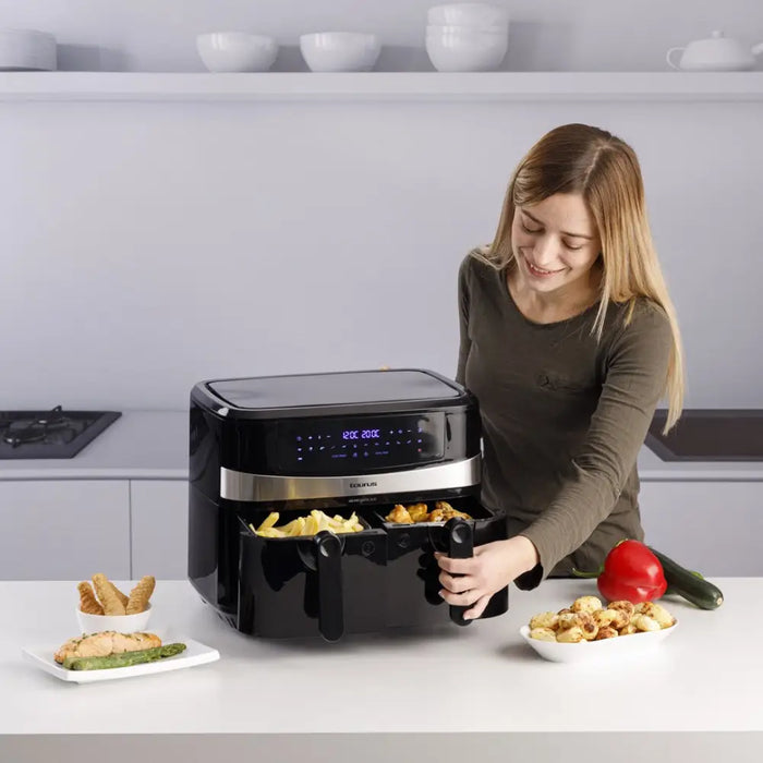 Taurus Air Fry Digital Duo Double 9 L 2200 W Hot air fryer Black - FryersAGD-FRY<<<Home Appliance