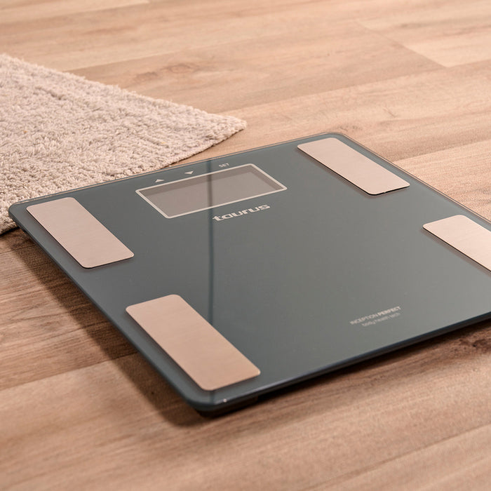 Digital Bathroom Scales Taurus INCEPTION PERFE Blue Green Tempered Glass 180 kg