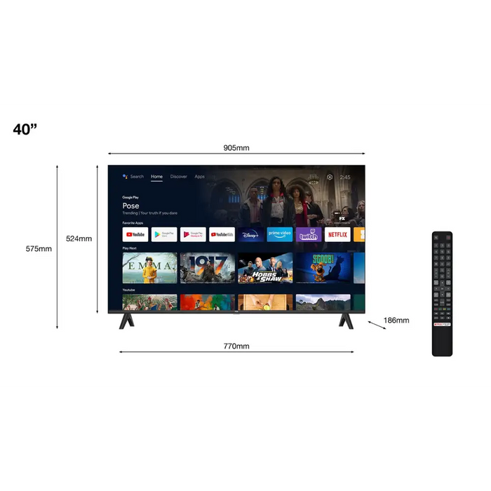 TCL S54 40S5400A TV 101.6 cm (40’’) Full HD Smart TV Wi-Fi Silver - LED<<<Телевизори<<<Телевизори Аудио и
