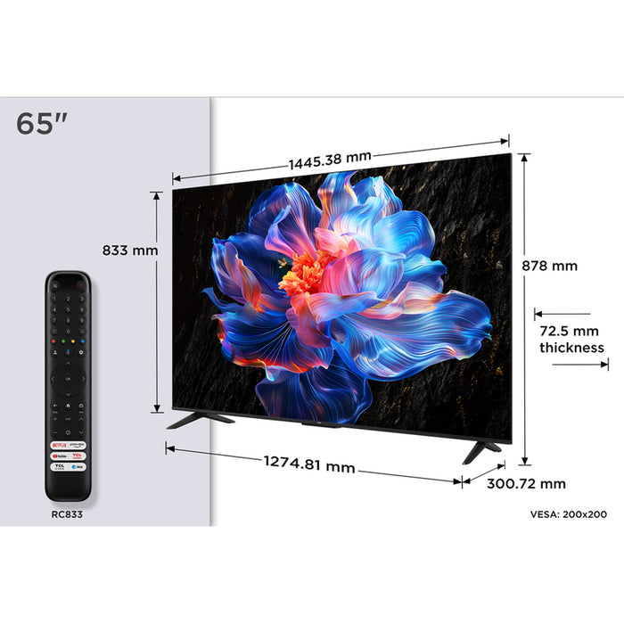 TV TCL 65V6C, 164 cm, 3840x2160 UHD-4K, 65 inch, Android, LED, Smart TV