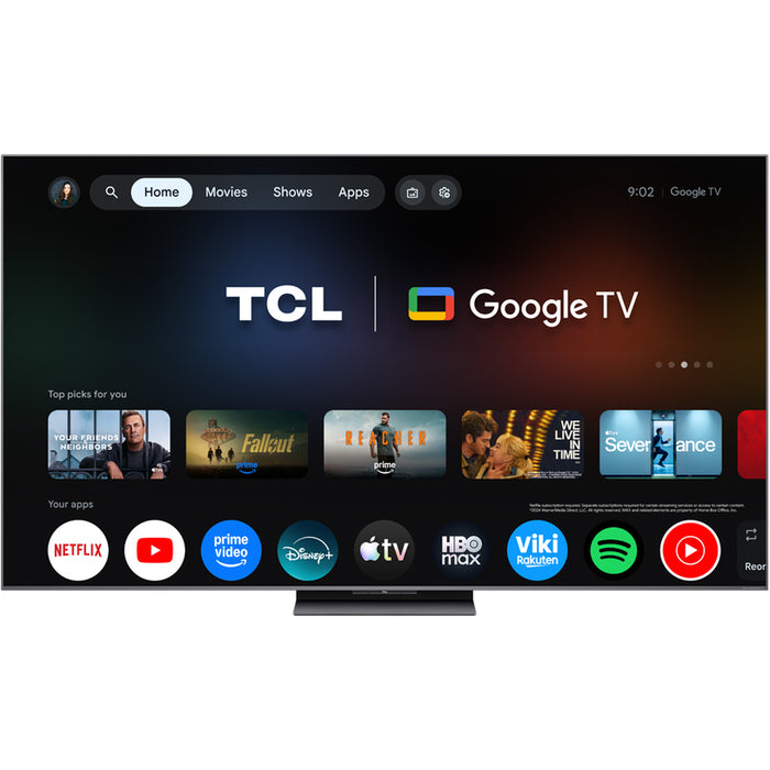 TV TCL 75C8L 4K ULTRA HD SQD-Mini LED SMART TV, GOOGLE TV, 75.0 ", 189.0 cm