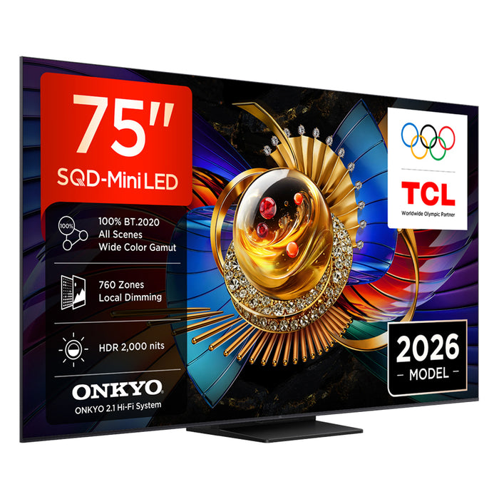 TV TCL 75Q7D, 75"(189 cm), SQD-Mini LED, 4K Ultra HD, Smart TV, Google TV