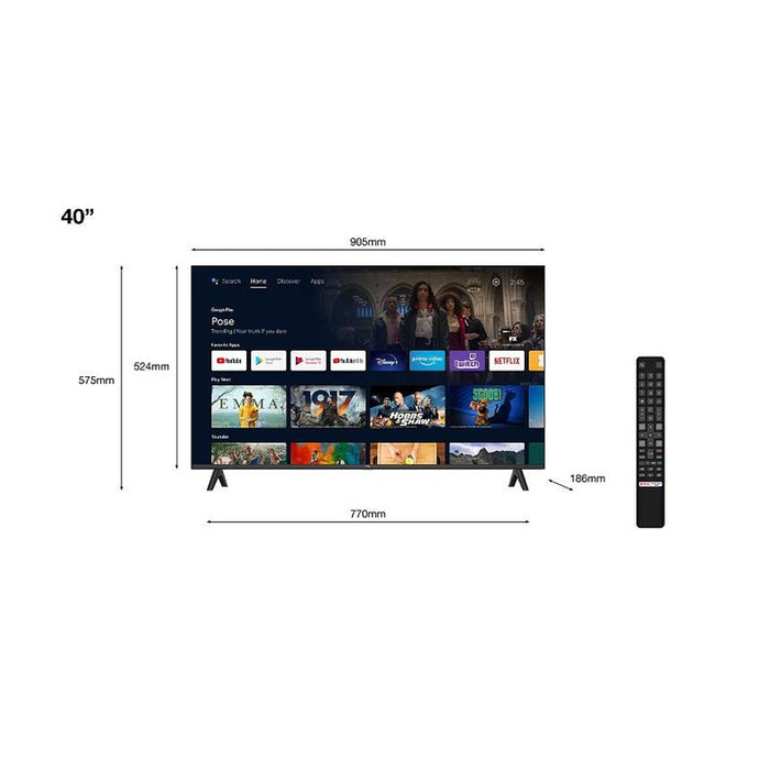 TV TCL 40S5409A, LED, 40 inch, 100 cm, 1920x1080 FULL HD, Smart TV, Android