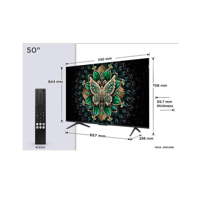 TV TCL 50C6K , Mini LED , 50 inch, 126 cm, 3840x2160 UHD-4K , Smart TV , Android