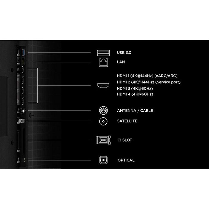 TV TCL 55Q7D, 55"(139 cm), SQD-Mini LED, 4K Ultra HD, Smart TV, Google TV