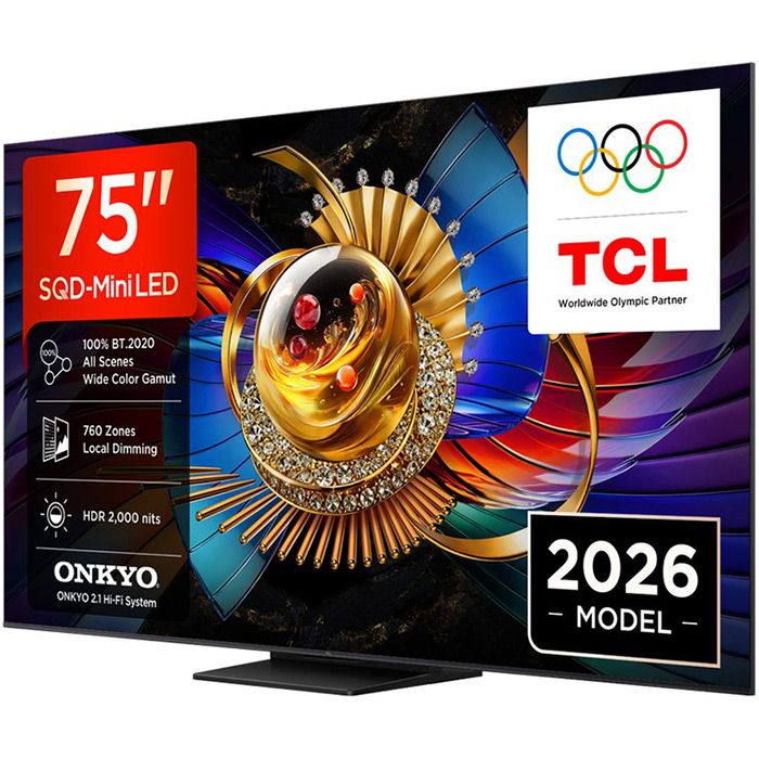 TV TCL 75Q7D, 75"(189 cm), SQD-Mini LED, 4K Ultra HD, Smart TV, Google TV