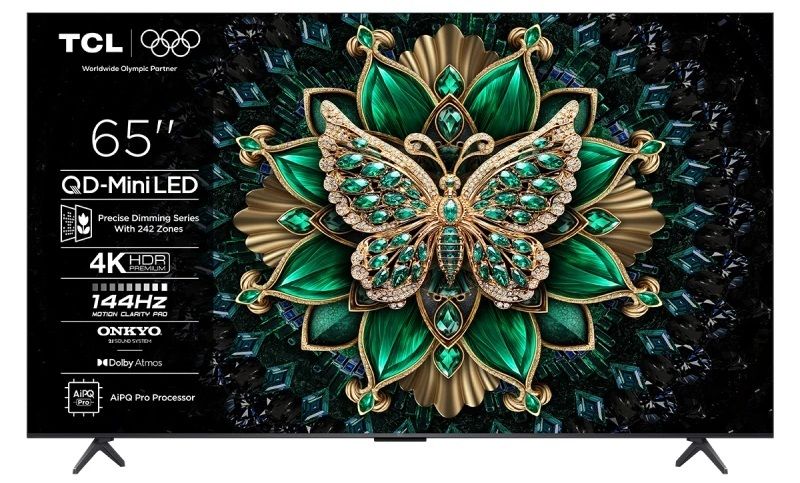 TCL TV – 65C6K, 65", 4K, QD-Mini LED, 144Hz, ONKYO 2.1 40W (2x10W + 20W), Google TV, black