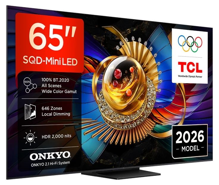 TV TCL 65Q7D, 65"(164 cm), SQD-Mini LED, 4K Ultra HD, Smart TV, Google TV