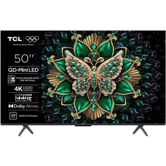 TV TCL 50C6K, 50" QD-MiniLED, 4K Ultra HD, ONKYO 2.1 Hi-Fi System
