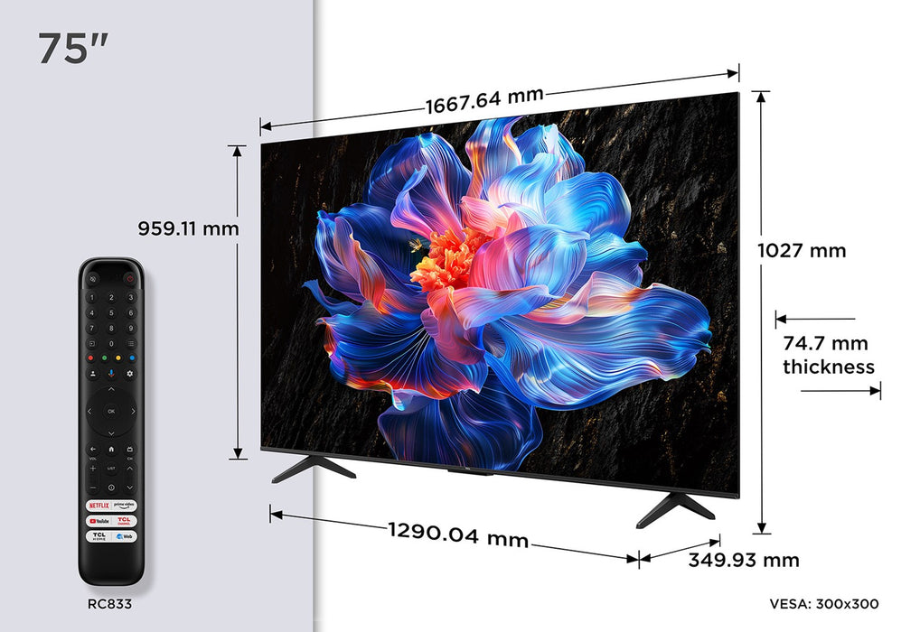 TV TCL 75V6C, 189 cm, 3840x2160 UHD-4K, 75 inch, Android, LED, Smart TV