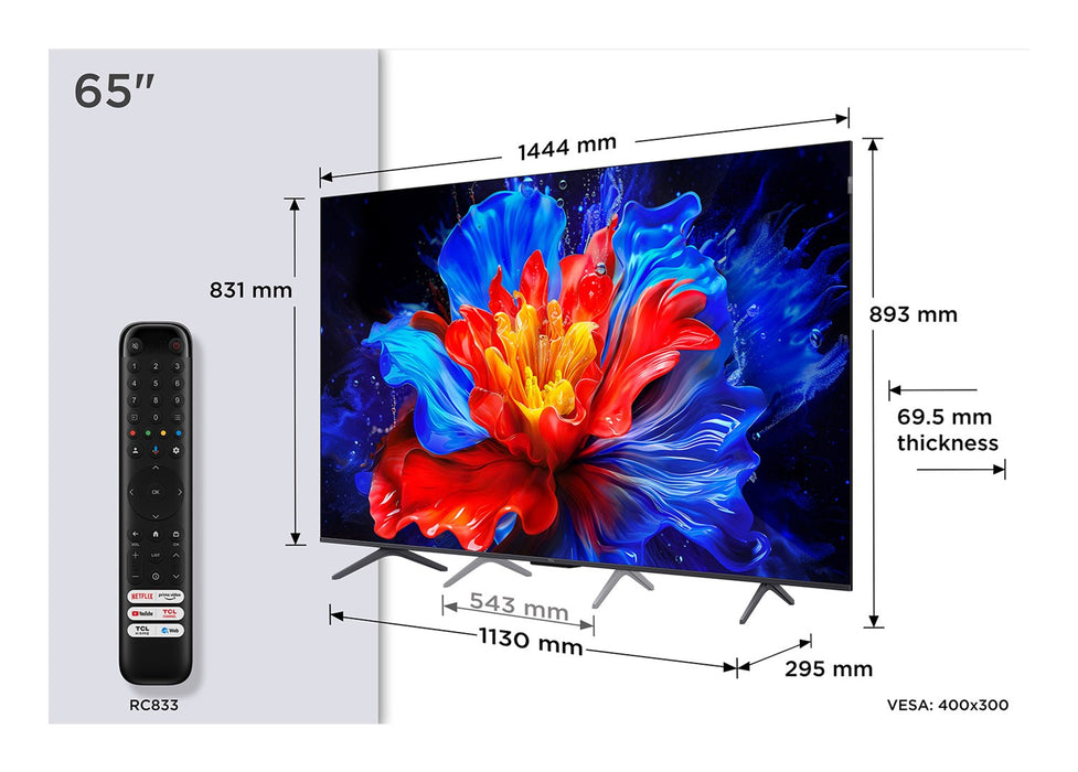 Smart TV TCL 65P8K 65" 4K Ultra HD LED HDR D-LED QLED