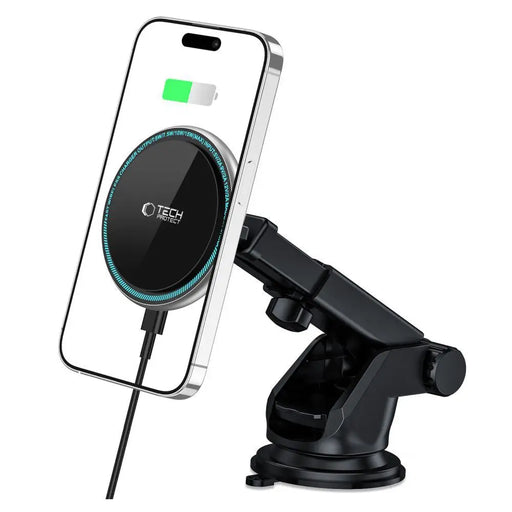 Tech-Protect A2 Car Phone Holder with MagSafe 15W Inductive Charger for Cockpit - Black - Cell phone USB