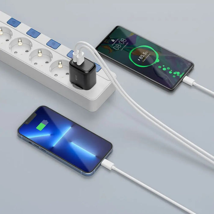 Tech-Protect C20W Charger USB-C PD 20W / USB-A QC 3.0 - Black - Cell phone USB charger<<<HurtelXML