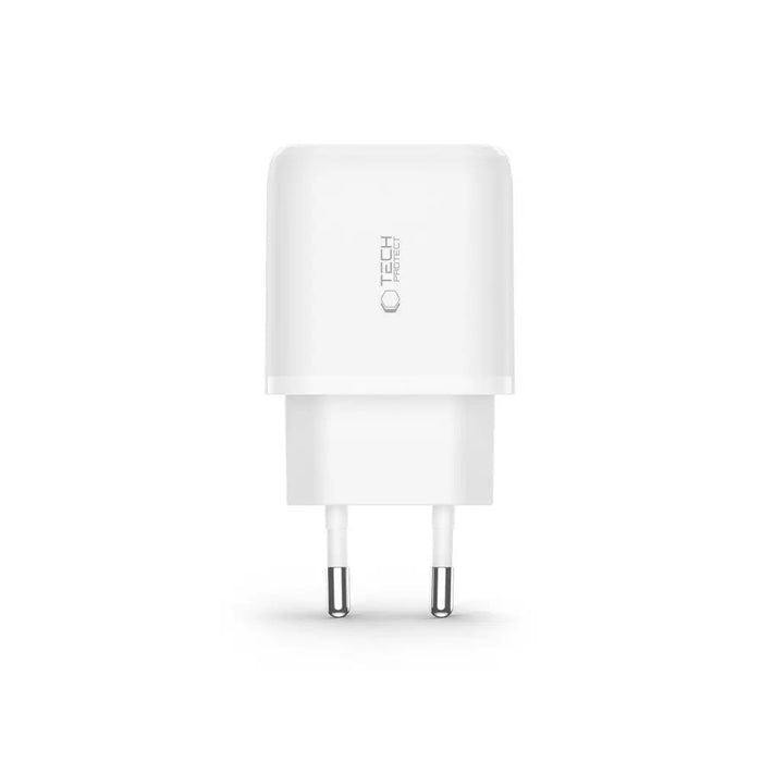 Tech-Protect C20W charger USB-C PD 20W / USB-A QC 3.0 - white - Cell phone USB charger<<<HurtelXML