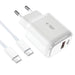 Tech-Protect C20W USB-C PD 20W / USB-A QC 3.0 charger with USB-C / USB-C cable - white - Cell phone USB