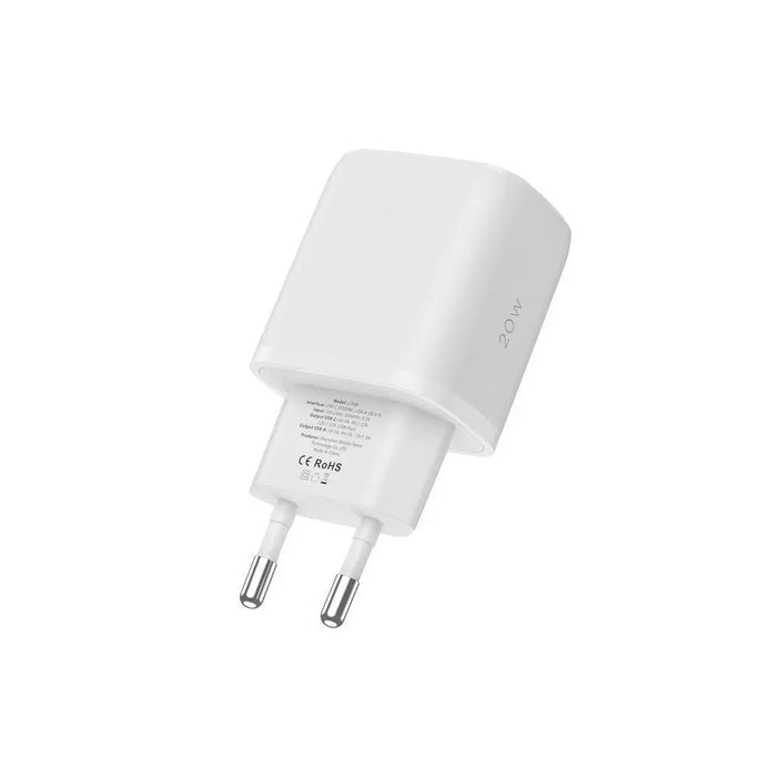 Tech-Protect C20W USB-C PD 20W / USB-A QC 3.0 charger with USB-C / USB-C cable - white - Cell phone USB