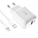 Tech-Protect C20W USB-C PD 20W / USB-A QC 3.0 Charger with USB-C / Lightning Cable - White - Cell phone USB