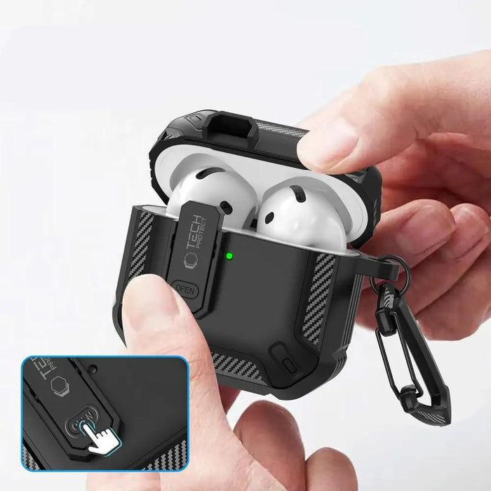 Tech-Protect Carbonox Case for AirPods 4 - Black - Cell phone cases and covers<<<HurtelXML