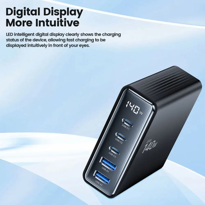 Tech-Protect DC140W-GAN 5-PORT PD140W/QC3.0 Charging Station - Black - Cell phone USB charger<<<HurtelXML