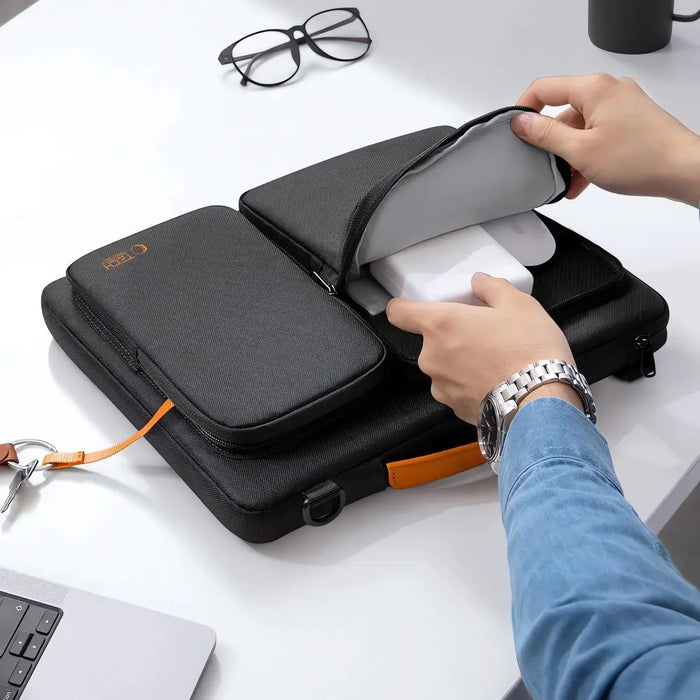 Tech-Protect Defender Bag for 15-16 Laptop - Black and Orange - Laptop bags<<<HurtelXML