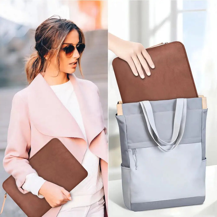 Tech-Protect Fleece Laptop Bag 15-16 - Brown - Laptop bags<<<HurtelXML