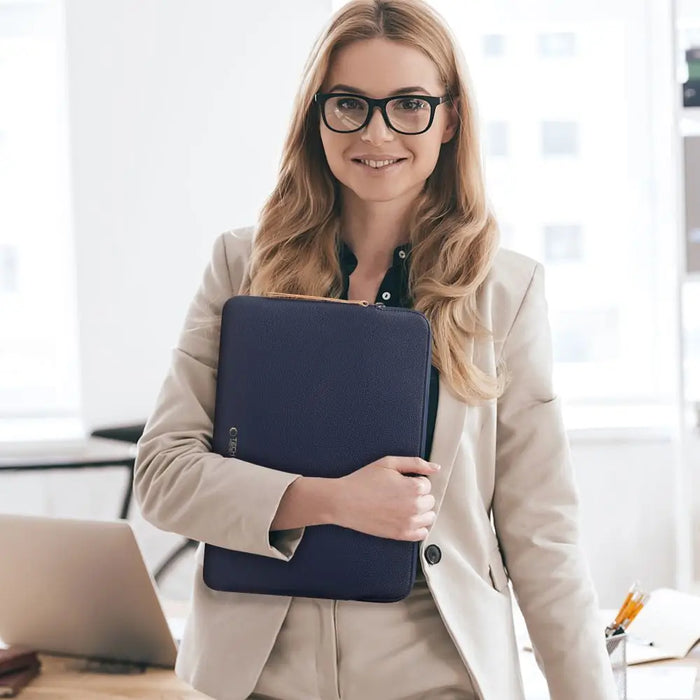 Tech-Protect Fleece Laptop Bag 15-16 - Navy Blue - Laptop bags<<<HurtelXML