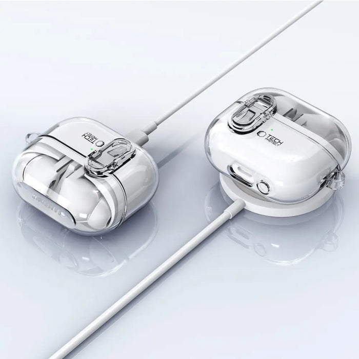 Tech-Protect FlexAir Case with Carabiner for Samsung Galaxy Buds 3 / 3 Pro - Transparent - Cell phone cases